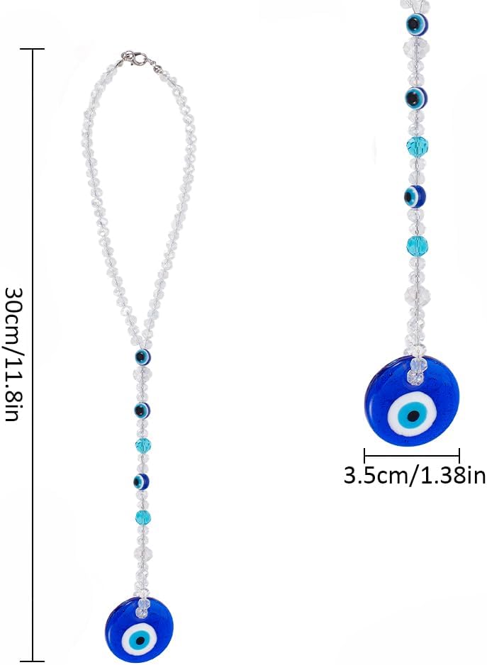 Evil Eye Car Hanging Charm with Glass Beads