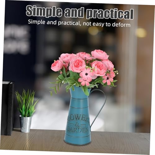 Retro Decorative Blue Flower Kettle Vase