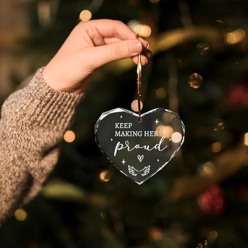 Mom Memorial Glass Ornament - Keep Making Her Proud