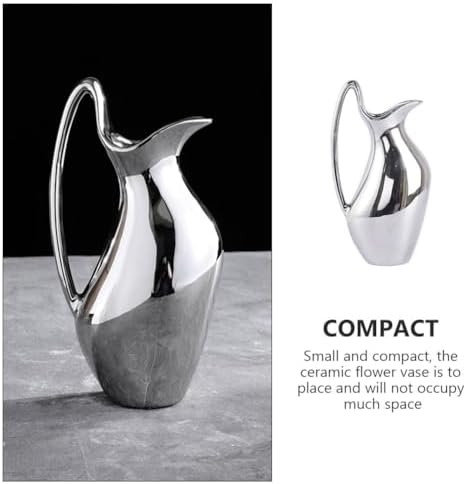 DOITOOL Farmhouse Pitcher Vase Ceramic Flower Decor for Home Office Kitchen