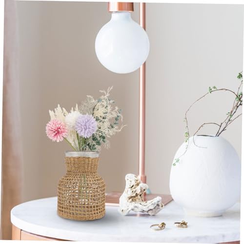 STOBAZA Luxury Grass Woven Flower Vase Natural Home Decor