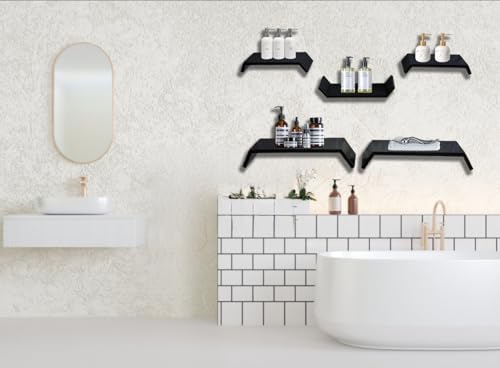 Black Floating Shelves for Wall Mounting