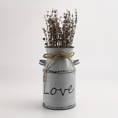 Love Pattern Vase Galvanized Antique Gray 76 Inch