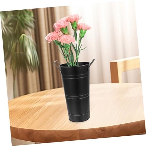 Vintage Rustic Galvanized Iron Flower Bucket with Handles