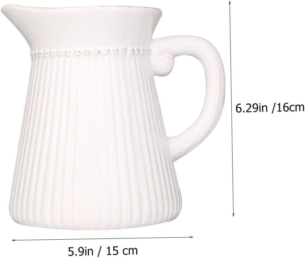 STOBAZA Elegant Ceramic Relief Milk Jug Vase