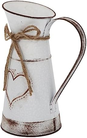 STOBAZA Metal Heart Shaped Vase Rustic Bucket Decor