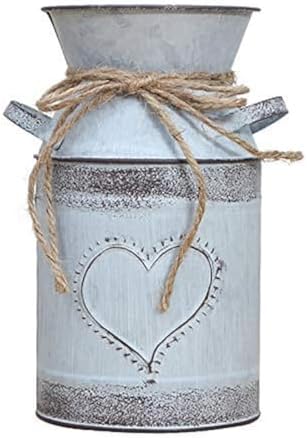 Soyizom Rustic Galvanized Milk Jug Vase