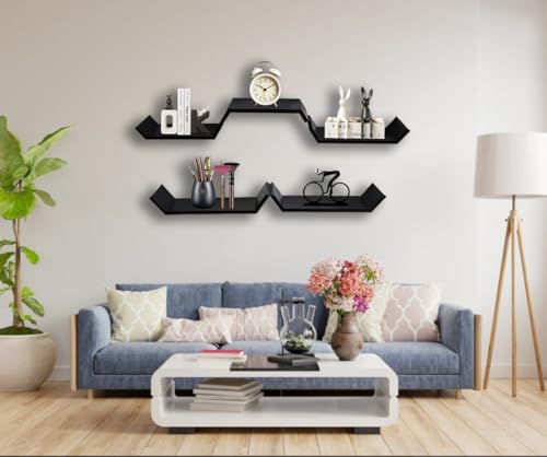 Black Floating Shelves for Wall Mounting