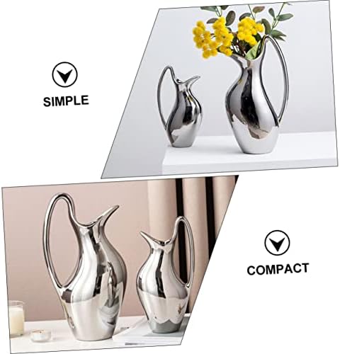 Floral Pitcher Shape Ceramic Decor Statue