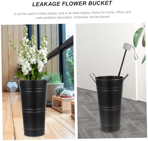 Vintage Rustic Galvanized Iron Flower Bucket with Handles