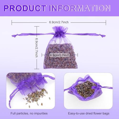 36 Pack Natural Dried Lavender Sachets for Home Fragrance