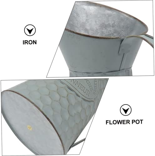 STOBAZA Antique Iron Flower Pot Decorative Vase for Home Decor Chic Style