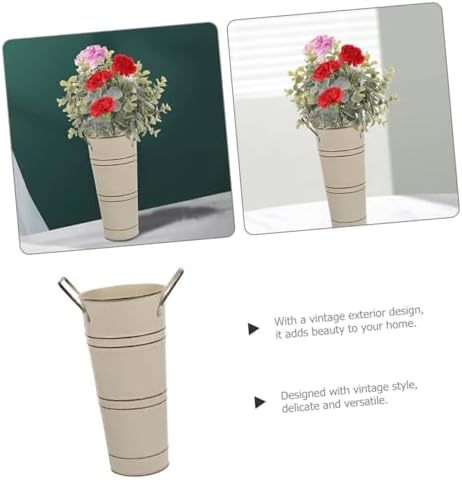 STOBAZA Iron Flower Bucket Vintage Decorative Vase