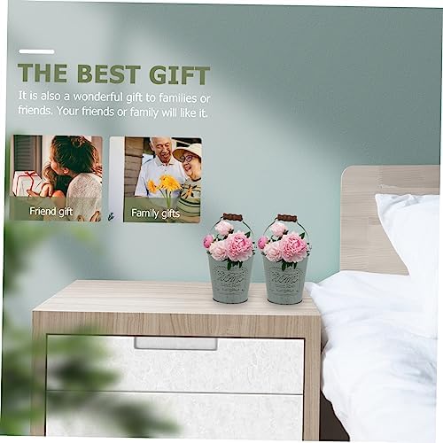 STOBAZA 2pcs Vintage Iron Flowerpot for Home Decor