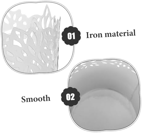 ABOOFAN White Hollow Iron Storage Buckets Set