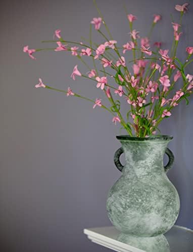 79in Green Glass Vintage Vase with Double Ears