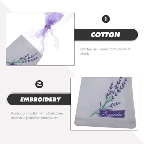 VORCOOL Lavender Sachet Bag 30 Pcs with Porcelain Embroidery