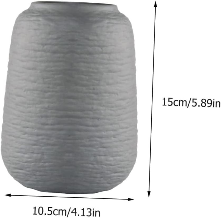 Nordic Style Ribbed Ceramic Flower Vase for Modern Decor