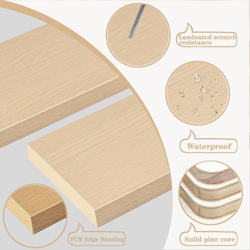 White Oak Floating Shelves Wall Mount Set of 2