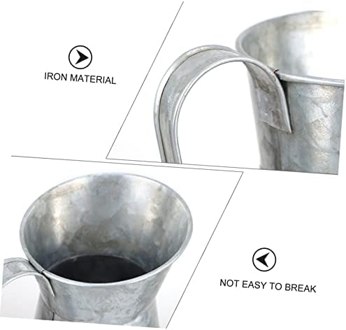 Rustic Iron Flower Vase Vintage Decor Bucket for Home Farmhouse Style Pot