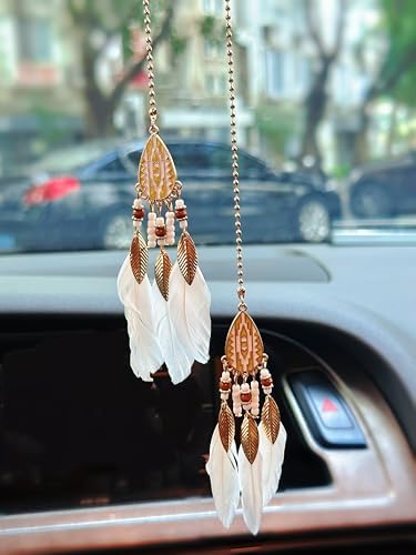 Boho Dream Catcher Car Ornament - White