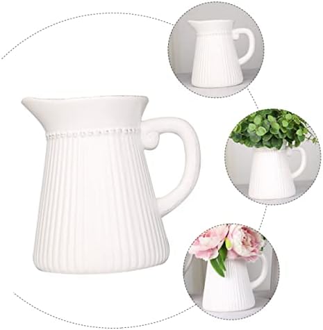 Trendy White Ceramic Flower Holder Decorative Vase