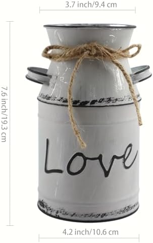 Love Pattern Vase Galvanized Antique Gray 76 Inch