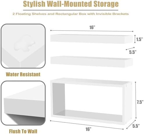 Sorbus Floating Wall Shelf Set of 3