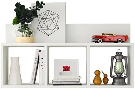 Danya B Modern 3 Cube Floating Wall Shelf - White