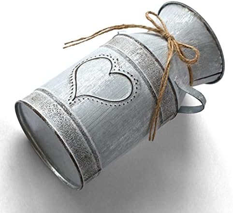 Galvanized Milk Can Retro Vase for Home Office Decor