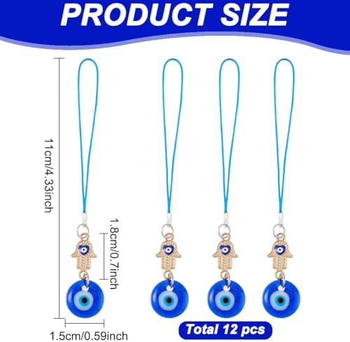 12 Pcs Evil Eye Car Mirror Hanging Ornaments