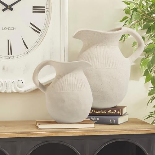 Ceramic Jug Vase Small Rustic Handle Decor Pot for Home