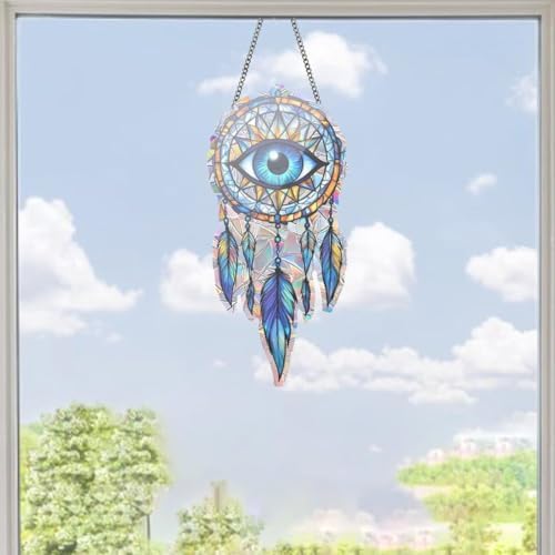 Fantasy Devil Eye Sun Catcher Colorful Stained Glass Decor