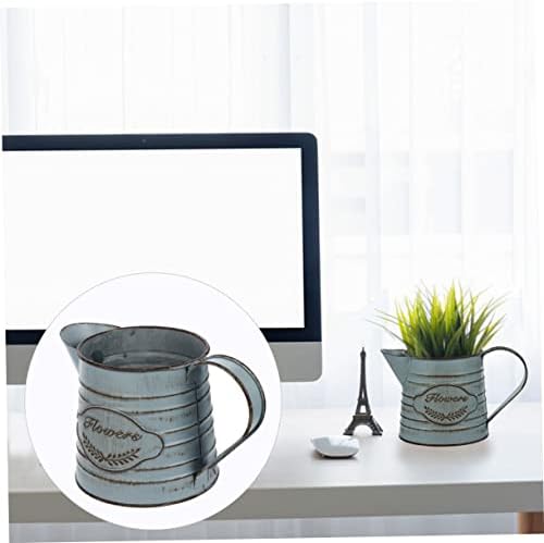 Antique Style Flower Pot Tinplate Vase for Home Decor