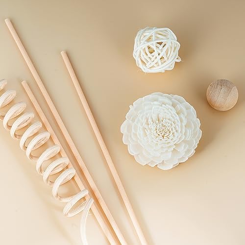 WUTAOBON 10 Inch Reed Diffuser Set 10 Pcs Natural Rattan