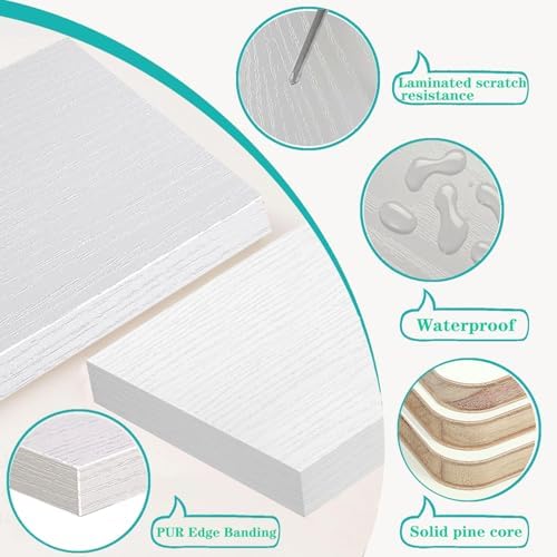 White and Gold Floating Shelves 16 in