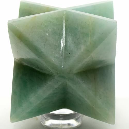 25 Inch Soft Green Teal Amazonite 8 Point Merkaba Star Crystal