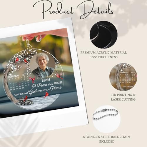 Personalized Memorial Car Ornament - Heart Stopped Moment