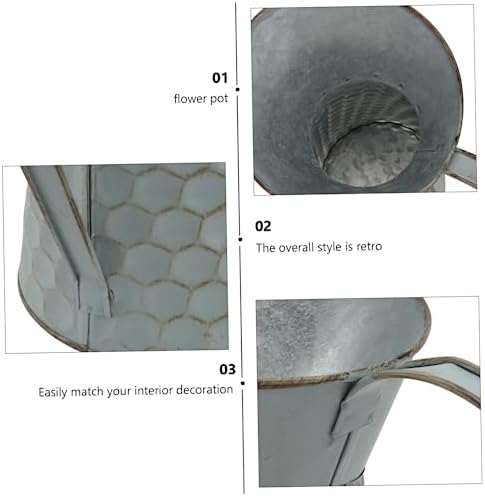 STOBAZA Antique Iron Flower Pot Decorative Vase for Home Decor Chic Style