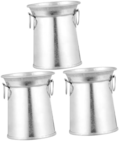 3pcs Vintage Iron Flowerpot Rustic Vase for Decor