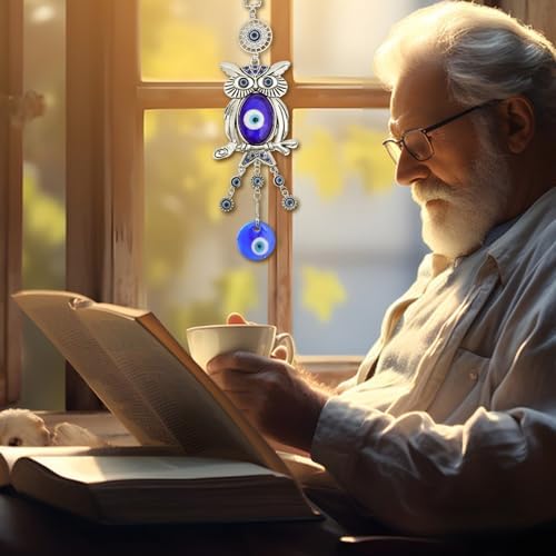 Evil Eye Owl Pendant Decor for Car Home Office