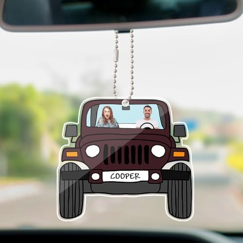 Custom Photo Car Hanging Ornament - Double Side Personalized Design