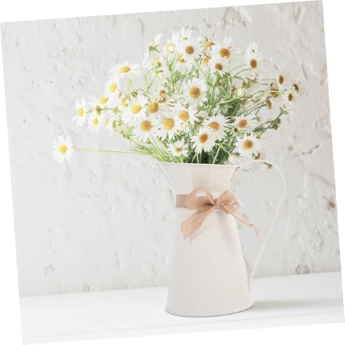 Vintage Iron Flower Bucket Vase Rustic Farmhouse Decorative Planter