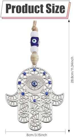 Hamsa Hand Evil Eye Glass Ornament for Car and Home Decor