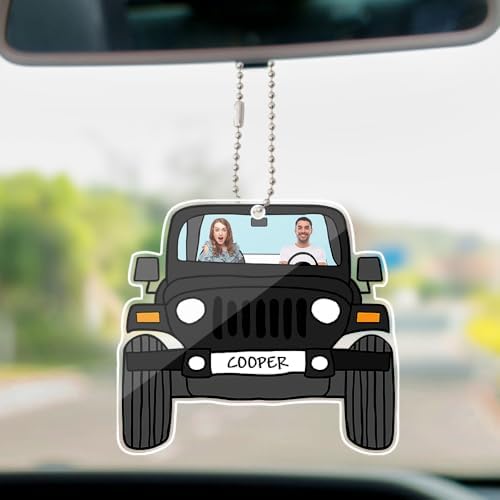 Custom Photo Car Hanging Ornament - Double Side Personalized Design