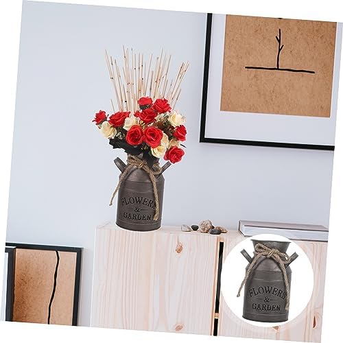 Vintage Galvanized Milk Can Decor Rustic Flower Pot