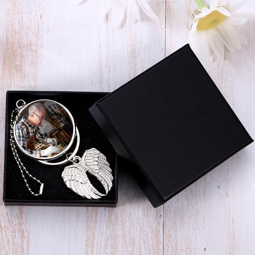 Personalized Photo Memorial Pendant with Angel Wings