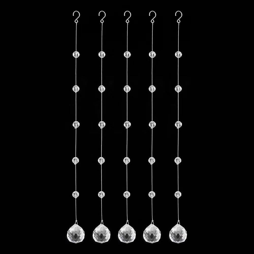 Crystal Beaded Strands with Clear Glass Beads for Wedding and Home Decor