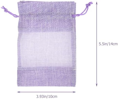 10Pcs Lavender Sachet Bags - Empty Violet Cloth Drawstring Bags for Fragrance and Storage