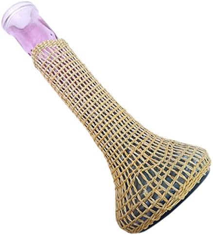 Small Rattan Glass Vases for Farmhouse and Wedding Decor